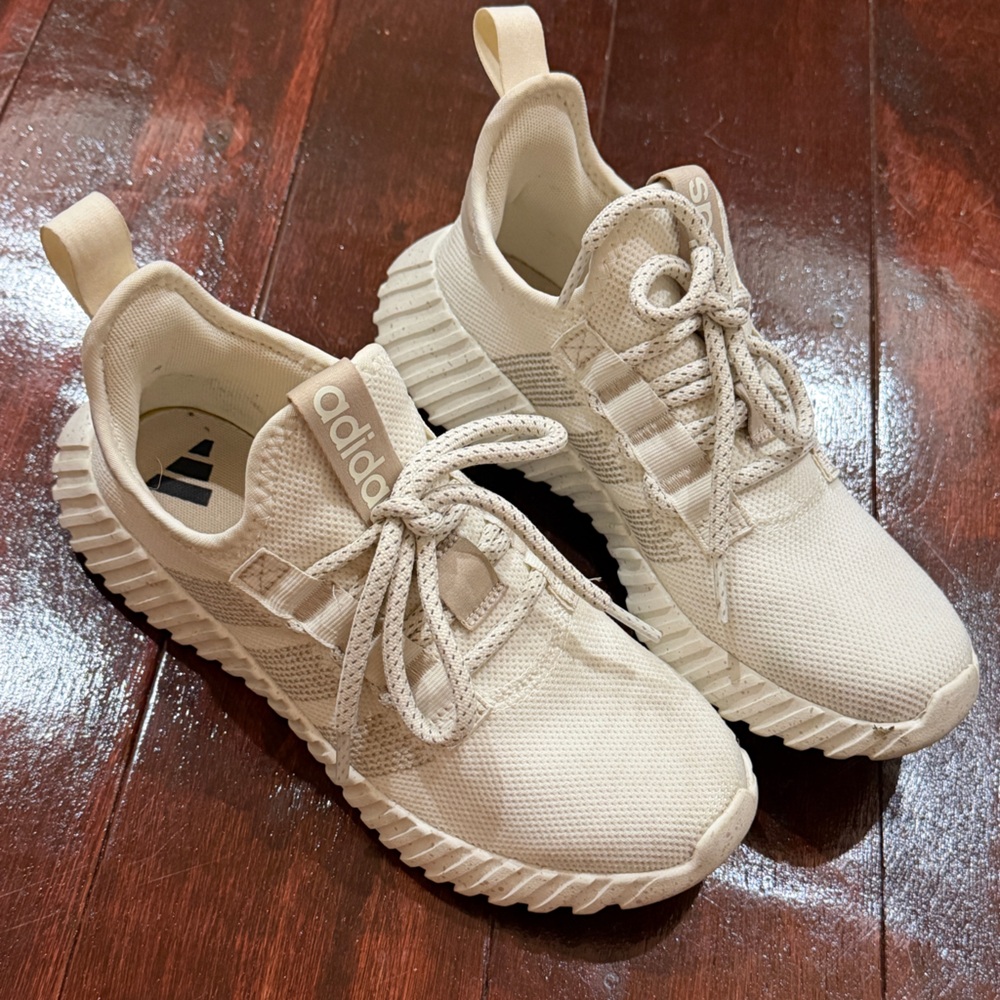 Addidas Women’s Neutral Beige Knit Cloudfoam Sneakers